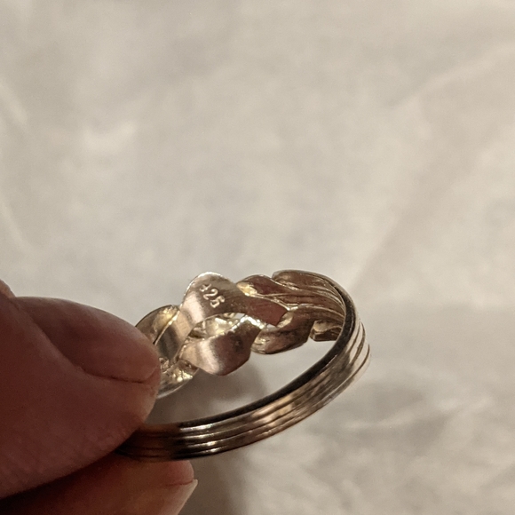 4 Band Puzzle Ring .925 Silver - Picture 6 of 11